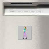 Mädchen mit sonnigen Schwänzen Magnet (In Situ (Geschirrspüler))