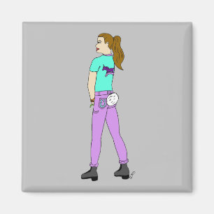 Mädchen mit sonnigen Schwänzen Magnet