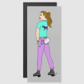 Mädchen mit sonnigen Schwänzen Magnetkarte (Vorne/Hinten)