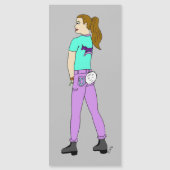 Mädchen mit sonnigen Schwänzen Magnetkarte (Vorderseite)