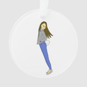 Mädchen mit sonnigen Schwänzen Ornament