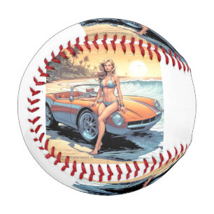 Mädchen mit Sportwagen Baseball
