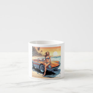 Mädchen mit Sportwagen Espressotasse