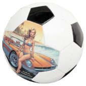 Mädchen mit Sportwagen Fußball (Dreiviertel)
