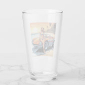 Mädchen mit Sportwagen Glas (Rückseite)