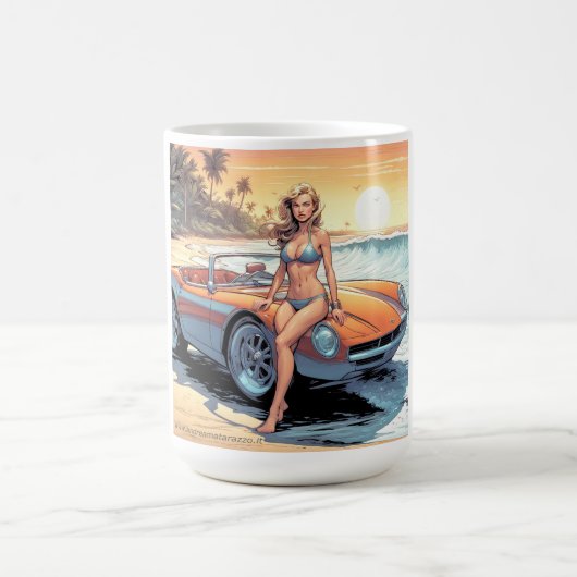 Mädchen mit Sportwagen Kaffeetasse (Mittel)