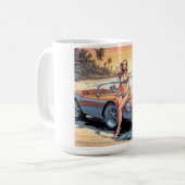 Mädchen mit Sportwagen Kaffeetasse (Vorderseite Links)