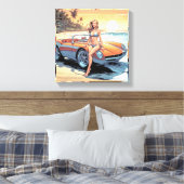 Mädchen mit Sportwagen Leinwanddruck (Insitu (Schlafzimmer))