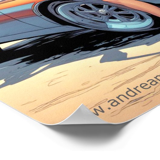 Mädchen mit Sportwagen Poster (Ecke)