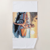 Mädchen mit Sportwagen Strandtuch (Vorderseite)