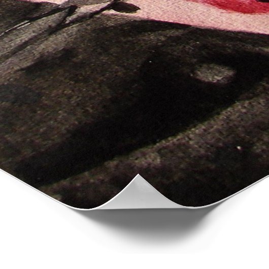 Mädchen mit Spotty Veil Aquarell Print Poster (Ecke)