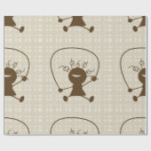 Mädchen mit Sprungspulpapier Geschenkpapier (Flach)