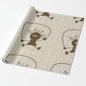 Mädchen mit Sprungspulpapier Geschenkpapier (Ungerollt)