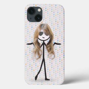 Mädchen mit Stäbchen und Haaren auf Punkten Case-Mate iPhone Hülle