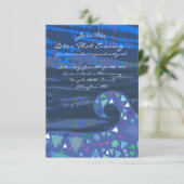 Mädchen mit Sternen in ihrem Haar Bat Mitzvah Part Einladung (Stehend Vorderseite)