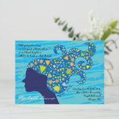 Mädchen mit Sternen in ihrem Haar ZURÜCK Einladung (Stehend Vorderseite)