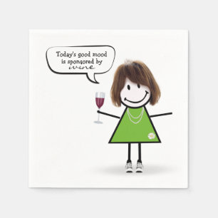 Mädchen mit Stöckchen in Turnschuhen mit Wein Serviette