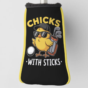 Mädchen mit Stöcken Golferin Golfclub Golfen Golf Headcover