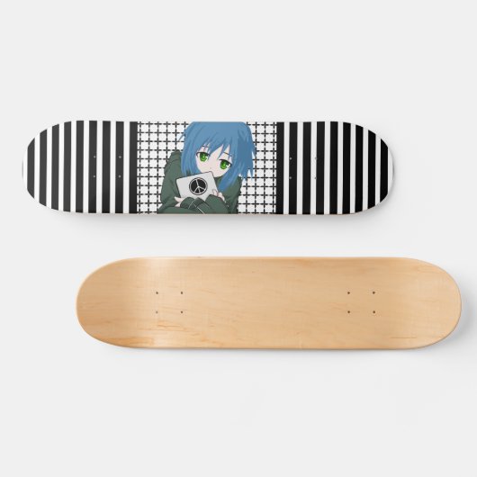 Mädchen mit Tablette Skateboard (Horizontal)