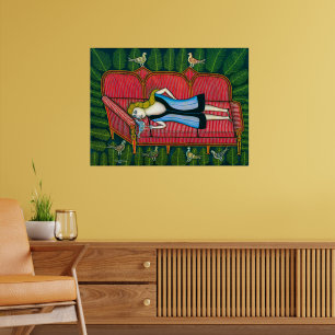 Mädchen mit Tauben   Morris Hirshfield   Poster