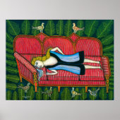 Mädchen mit Tauben | Morris Hirshfield | Poster (Vorne)