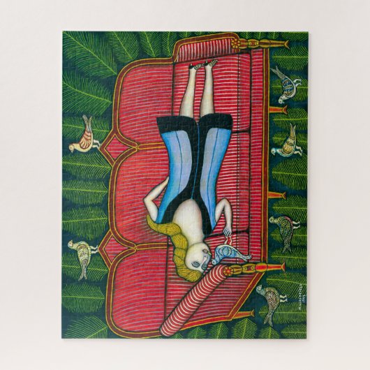 Mädchen mit Tauben | Morris Hirshfield | Puzzle (Vertikal)