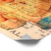 Mädchen mit Taubenwerbung Digitale Kunst Poster (Ecke)