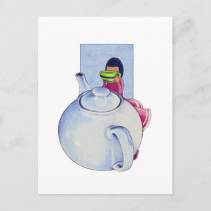 Mädchen mit Tee Postkarte