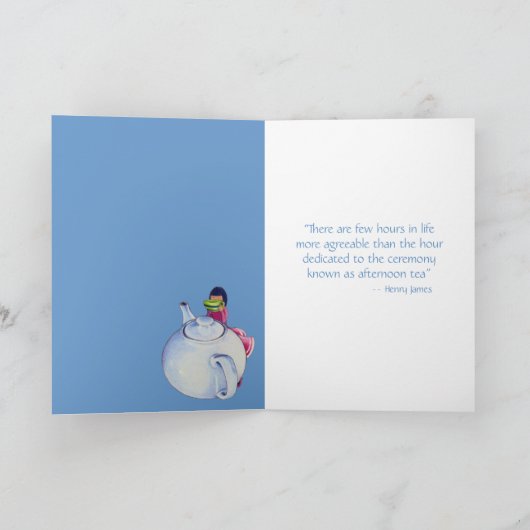 Mädchen mit Teekarte Karte (Innenseite)