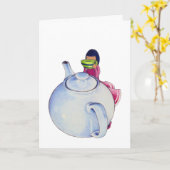 Mädchen mit Teekarte Karte (Gelbe Blume)