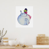 Mädchen mit Teeplakat Poster (Küche)