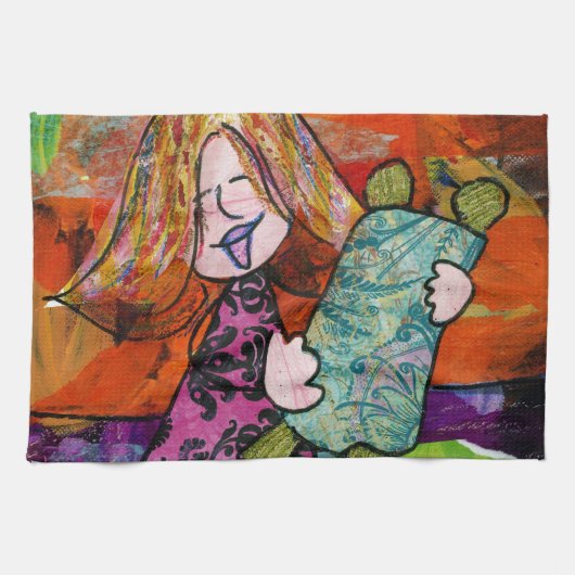 Mädchen mit Torah Handtuch (Horizontal)