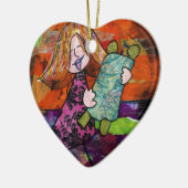 Mädchen mit Torah Keramikornament (Links)