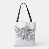 Mädchen mit Träumen in ihrem Haar Surreal Fantasy Tasche (Rückseite)