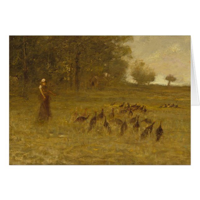 Mädchen mit Truthähnen (Vorderseite (Horizontal))