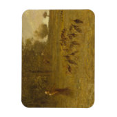 Mädchen mit Truthühnern Magnet (Vertikal)