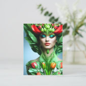 Mädchen mit Tulpen, Postkarte für Postübergabe (Stehend Vorderseite)