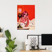 Mädchen mit unschuldigen Augen Vintage Pulverschle Poster (Heimbüro)