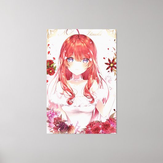 Mädchen mit vertikaler Anime, Premium Wrapped Canv Leinwanddruck (Vorderseite)