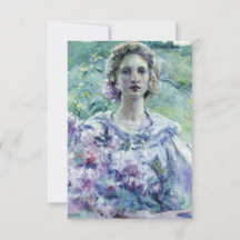 Mädchen mit violetten Blumen (von Robert Reid)