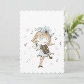 Mädchen mit Violine Feiertagskarte (Stehend Vorderseite)