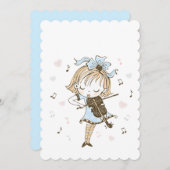 Mädchen mit Violine Feiertagskarte (Vorne/Hinten)