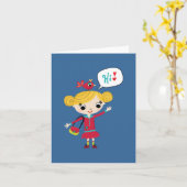 Mädchen mit Vogel nur wegen Karte (Gelbe Blume)