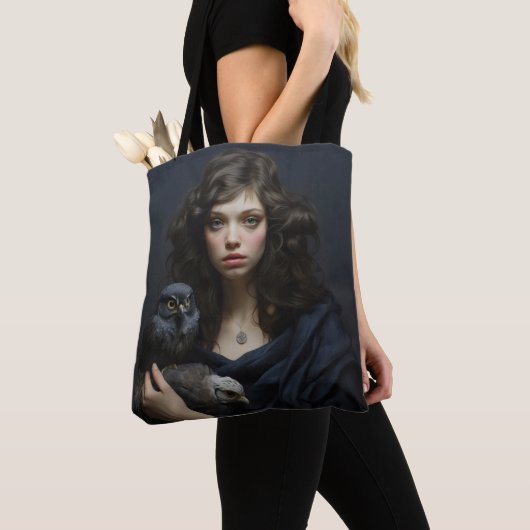 Mädchen mit Vögeln Tasche (Von Nahem)