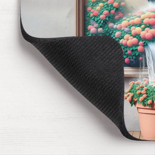 Mädchen mit Wasserkocher in Gartenmalereien Mousepad (Ecke)