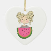 Mädchen mit Wassermelone Keramikornament (Hinten)