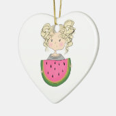 Mädchen mit Wassermelone Keramikornament (Links)