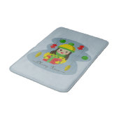 Mädchen mit Weihnachts-Geschenkboxen Badematte (Schrägansicht)