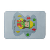 Mädchen mit Weihnachts-Geschenkboxen Badematte (Vorderseite)