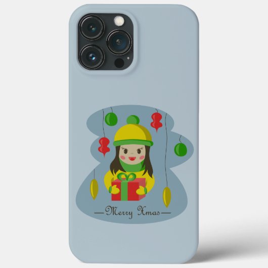 Mädchen mit Weihnachts-Geschenkboxen Case-Mate iPhone Hülle (Rückseite)